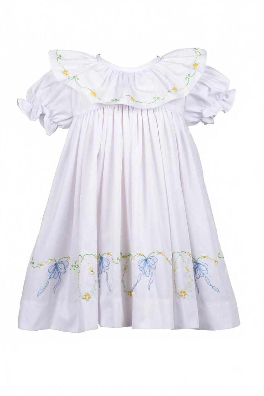 NEW THE PROPER PEONY girl's beatrice bow dress in white